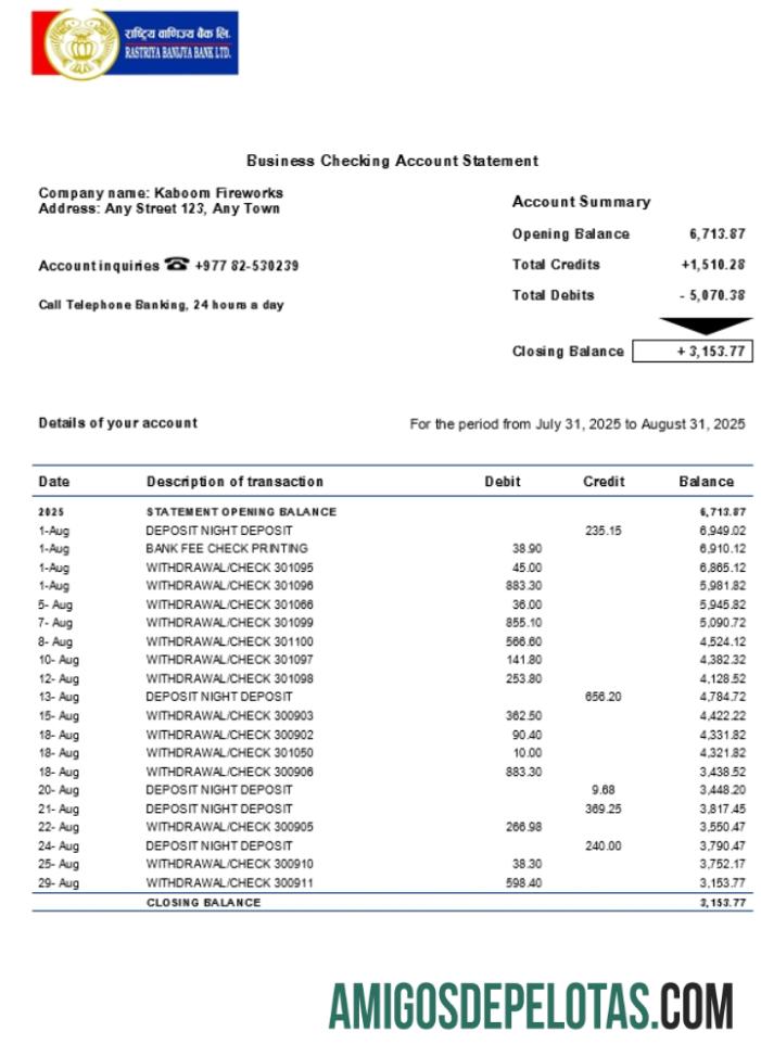 Baixável Rastriya Banijya Firm modelo de extrato de conta Word e PDF (1)
